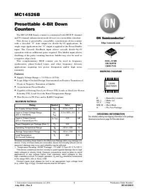 MC14526BDWG Datasheet PDF ON Semiconductor