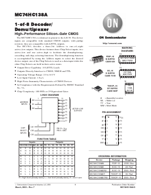 MC74HC138ADTR2 Datasheet PDF ON Semiconductor