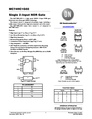 MC74HC1G02 Datasheet PDF ON Semiconductor