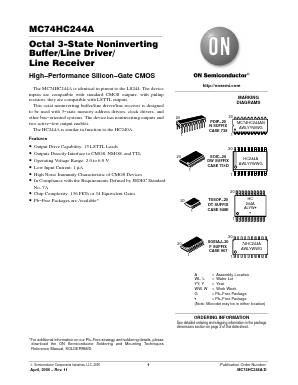 MC74HC244AFG Datasheet PDF ON Semiconductor