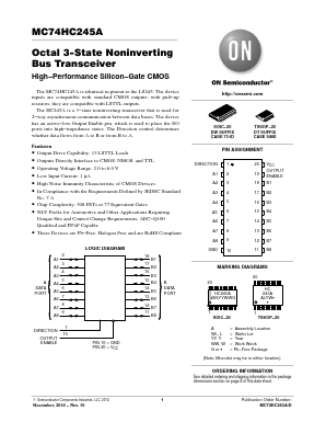 MC74HC245A Datasheet PDF ON Semiconductor