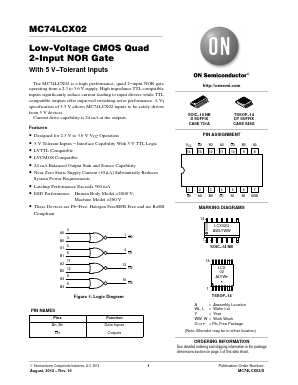 MC74LCX02 Datasheet PDF ON Semiconductor