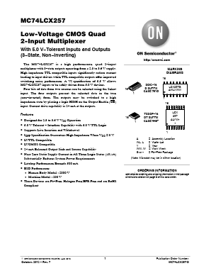 MC74LCX257 Datasheet PDF ON Semiconductor