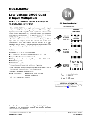 MC74LCX257 Datasheet PDF ON Semiconductor