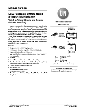 MC74LCX258 Datasheet PDF ON Semiconductor