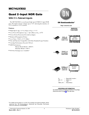 MC74LVX02 Datasheet PDF ON Semiconductor