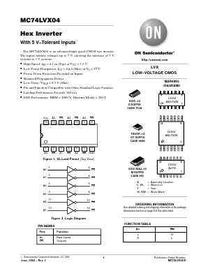 MC74LVX04-D Datasheet PDF ON Semiconductor