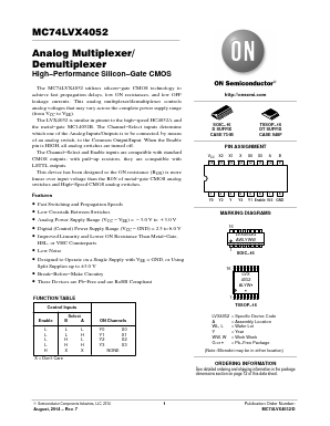 MC74LVX4052 Datasheet PDF ON Semiconductor