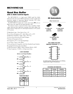 MC74VHC125M Datasheet PDF ON Semiconductor