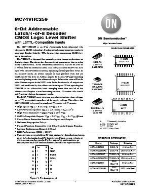 MC74VHC259DR2 Datasheet PDF ON Semiconductor