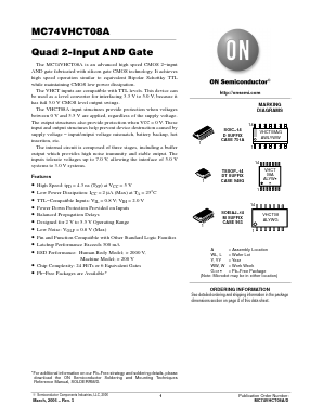 MC74VHCT08A Datasheet PDF ON Semiconductor