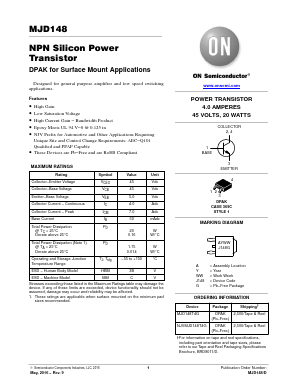 MJD148 Datasheet PDF ON Semiconductor