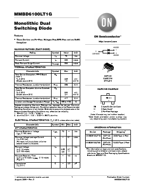 MMBD6100LT1G Datasheet PDF ON Semiconductor