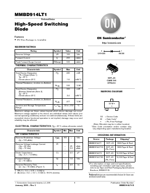 MMBD914LT1G Datasheet PDF ON Semiconductor