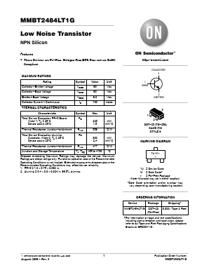 MMBT2484LT1G Datasheet PDF ON Semiconductor