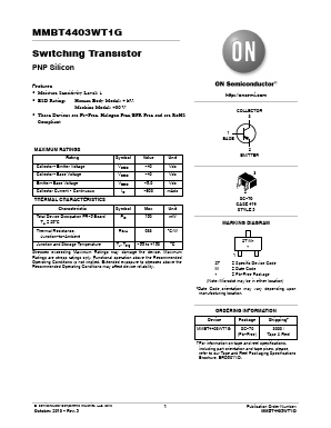 MMBT4403WT1G Datasheet PDF ON Semiconductor