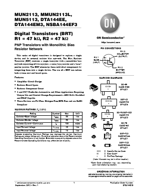 DTA144EE Datasheet PDF ON Semiconductor