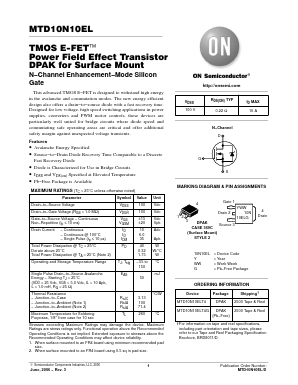 MTD10N10ELT4G Datasheet PDF ON Semiconductor