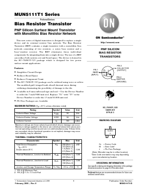 MUN5111T1G Datasheet PDF ON Semiconductor