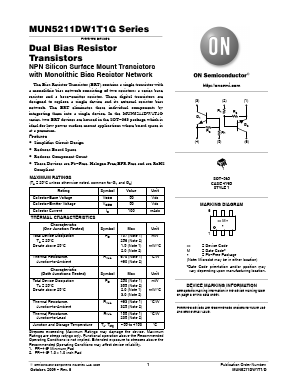 MUN5216DW1T1G Datasheet PDF ON Semiconductor