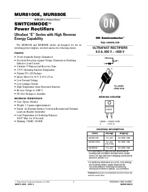 MUR8100E Datasheet PDF ON Semiconductor