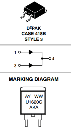 MURB1620CTT4G Datasheet PDF ON Semiconductor