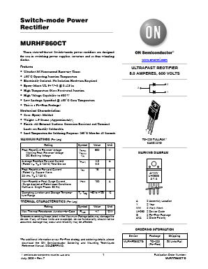 MURHF860CTG Datasheet PDF ON Semiconductor