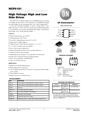 NCP5181 Datasheet PDF ON Semiconductor