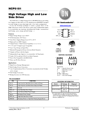 NCP5181 Datasheet PDF ON Semiconductor