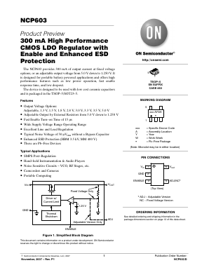 NCP603 Datasheet PDF ON Semiconductor