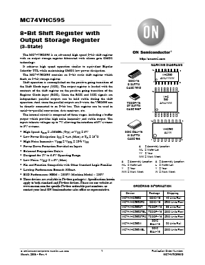 MC74VHC595 Datasheet PDF ON Semiconductor