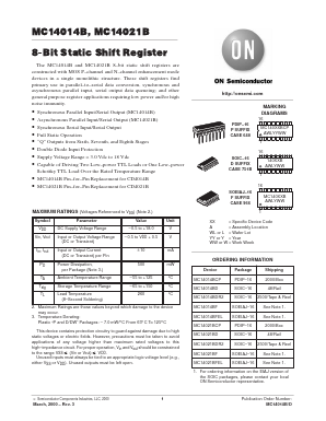 MC14021BFL2 Datasheet PDF ON Semiconductor