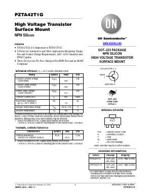 PZTA42T1G Datasheet PDF ON Semiconductor