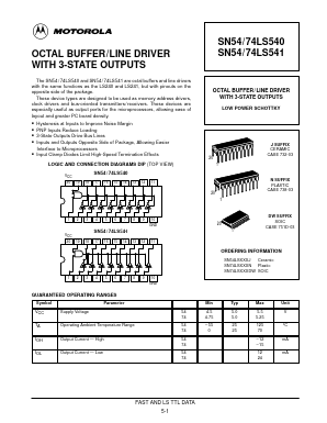 SN54-74LS541 Datasheet PDF ON Semiconductor