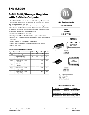 SN74LS299 Datasheet PDF ON Semiconductor