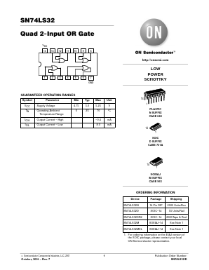 74LS32 Datasheet PDF ON Semiconductor