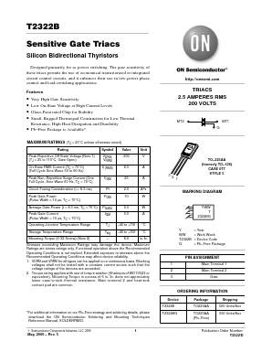 T2322B Datasheet PDF ON Semiconductor