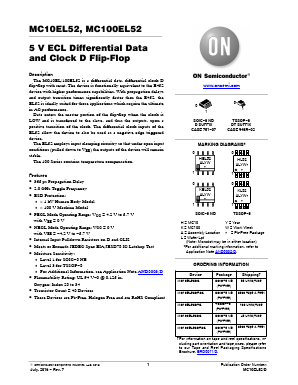 MC10EL52 Datasheet PDF ON Semiconductor