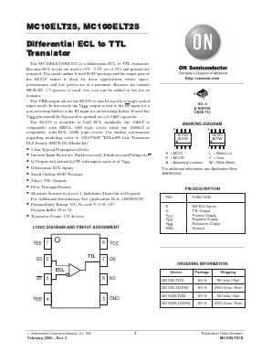 MC10ELT25 Datasheet PDF ON Semiconductor