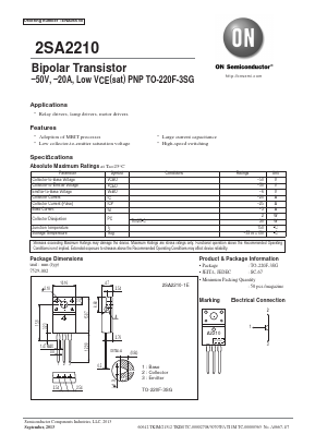 2SA2210-1E Datasheet PDF ON Semiconductor