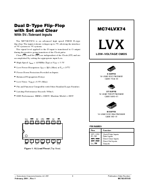 MC74LVX74D Datasheet PDF ON Semiconductor