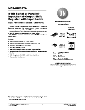 MC74HC597A Datasheet PDF ON Semiconductor