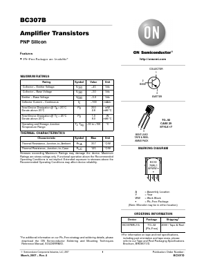 BC307B Datasheet PDF ON Semiconductor
