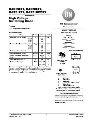 BAS21DW5T1 Datasheet PDF ON Semiconductor