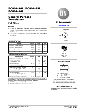 BC807-40L Datasheet PDF ON Semiconductor