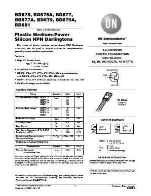 BD679G Datasheet PDF ON Semiconductor