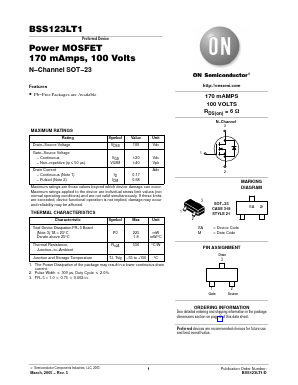 BSS123LT1 Datasheet PDF ON Semiconductor