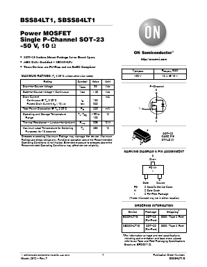 BSS84LT1 Datasheet PDF ON Semiconductor
