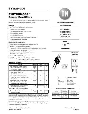 BYW29-200G Datasheet PDF ON Semiconductor