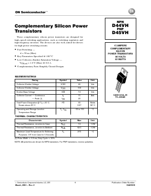 D45VH Datasheet PDF ON Semiconductor